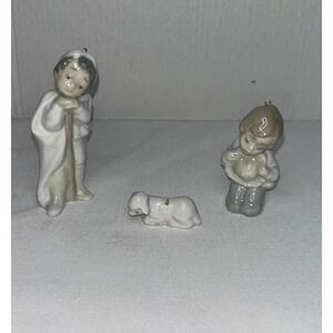 Lladro‎ Mini Pastorcitos 5809 Holy Shepherds Lamb Set 3 Christmas Ornaments 1991